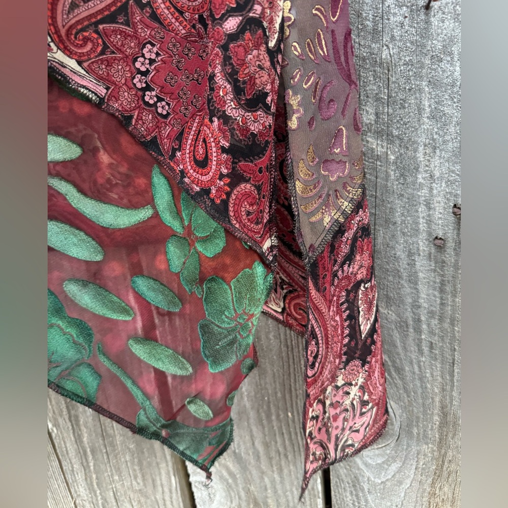 Sterling Styles Silk Patchwork Tunic Top One Size… - image 8